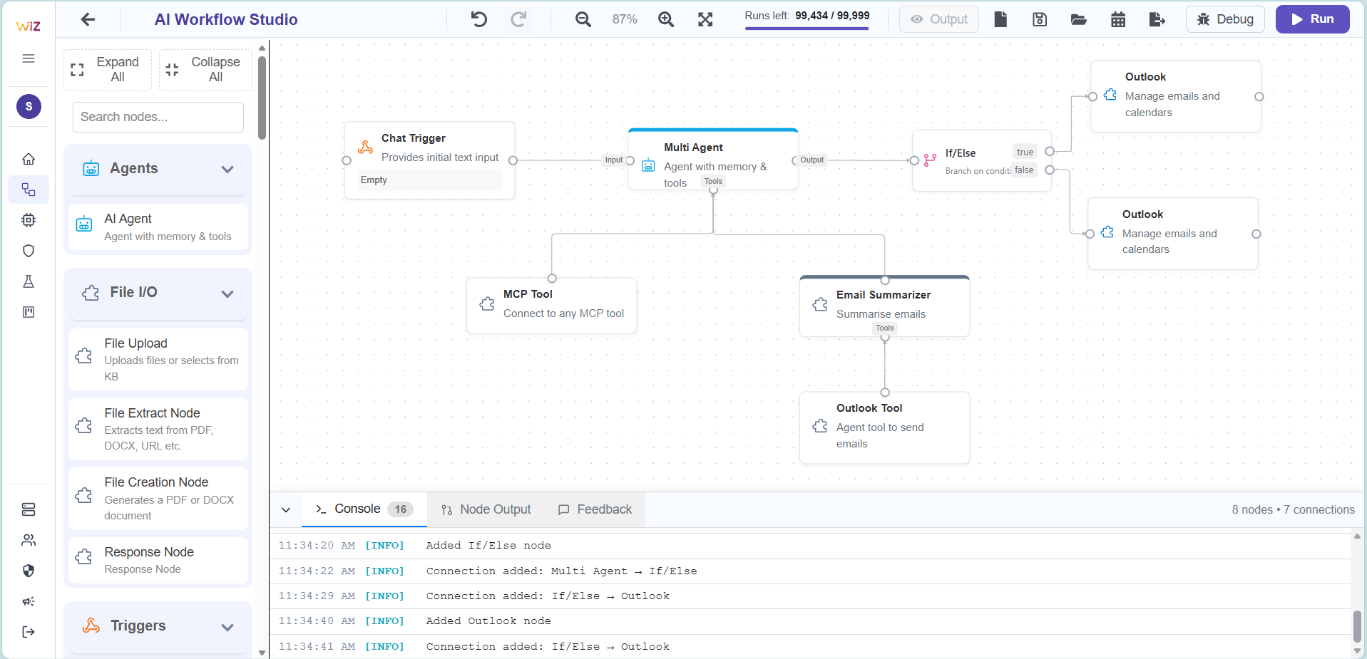 WiiZ Workflow Builder Screenshot